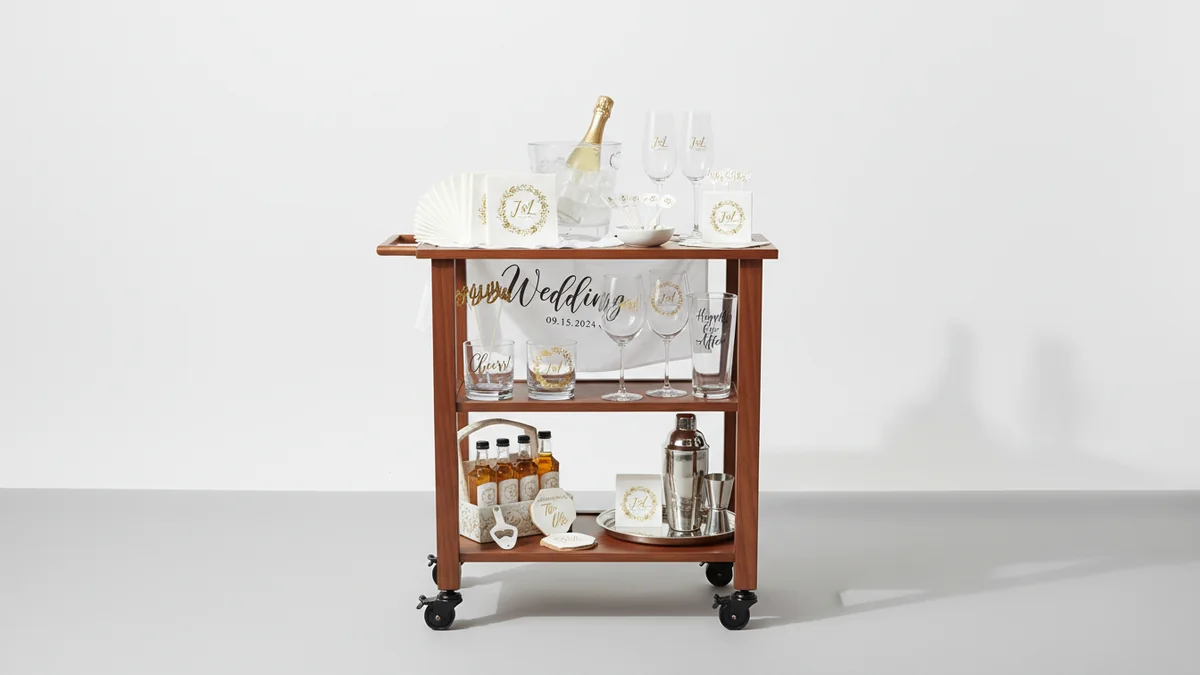 Wedding Bar Accessories: Custom Napkins, Glasses, and More
