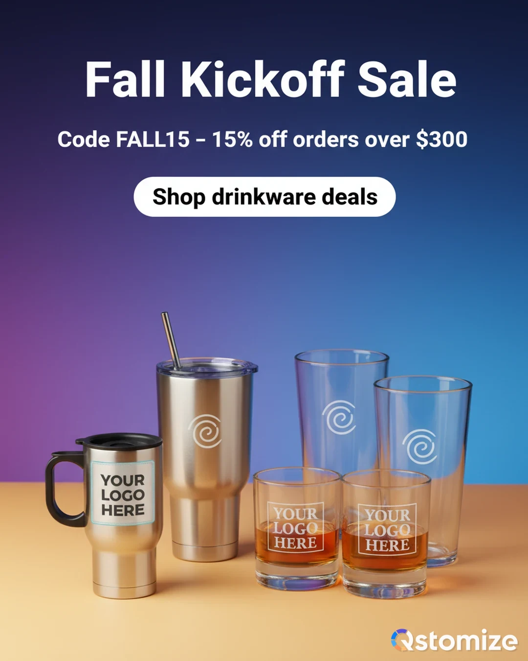 Fall sale β 15% off custom drinkware