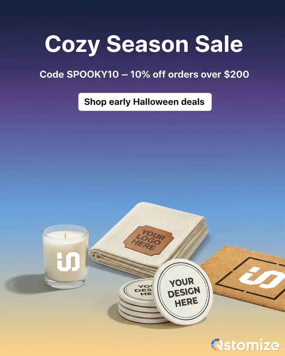 Halloween early sale β 10% off custom home and lifestyle items