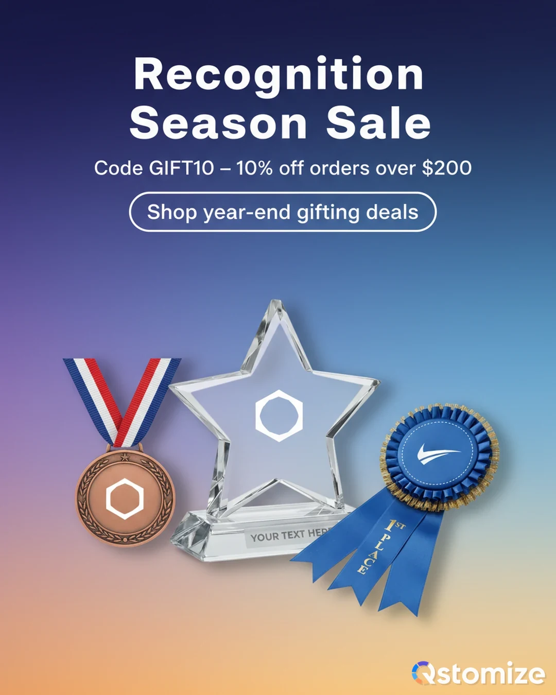 Year-end gifting preview sale — 10% off custom awards and eco products