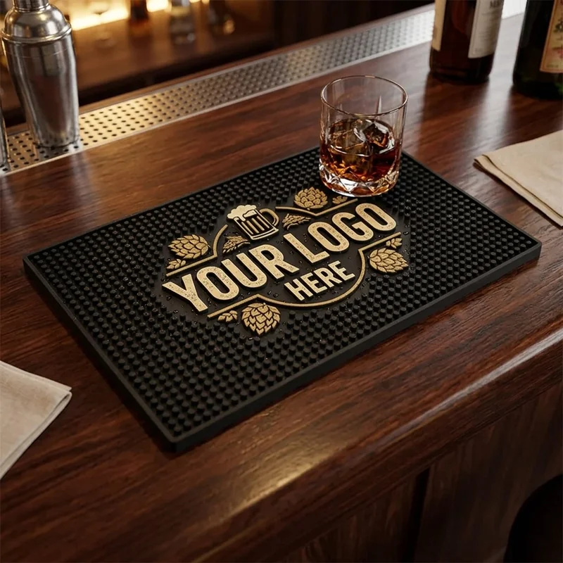 Custom Bar Mats | Personalized Rubber Bar Mats | Qstomize