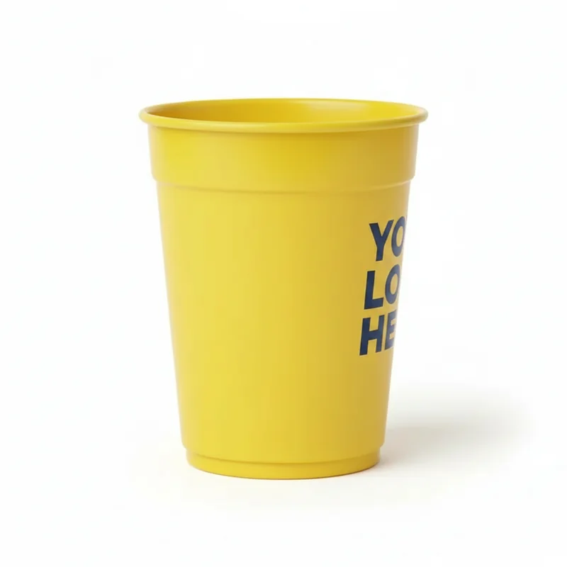 Klassischer Glatter Stadionbecher 12oz Gelb 3