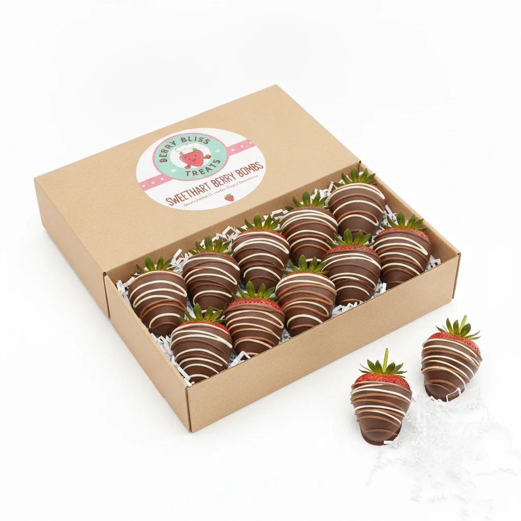 Fraises enrobées de Chocolat Personnalisées 3