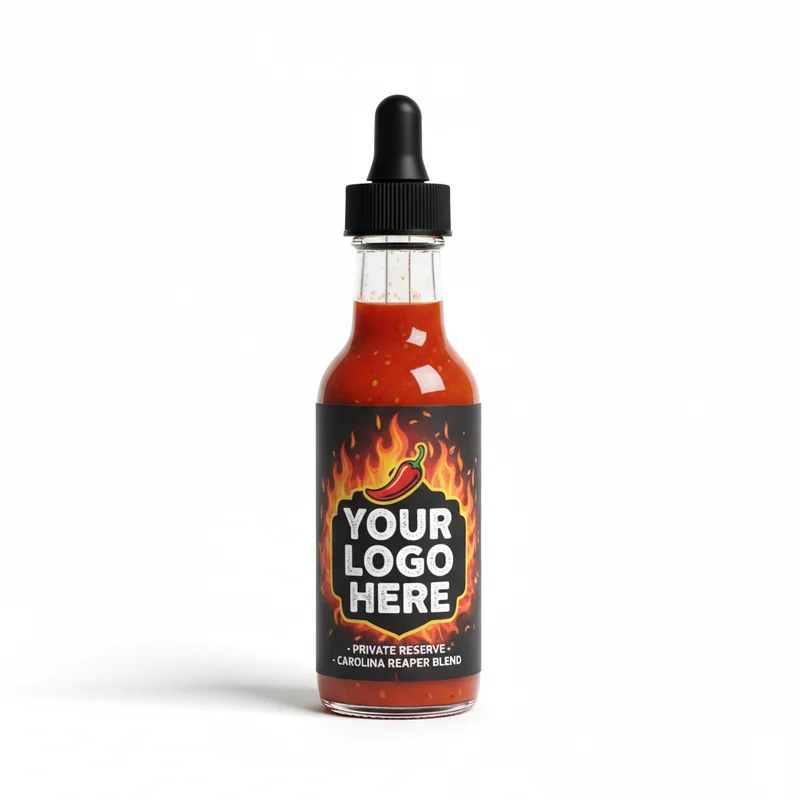 Bouteille de sauce piquante personnalisée