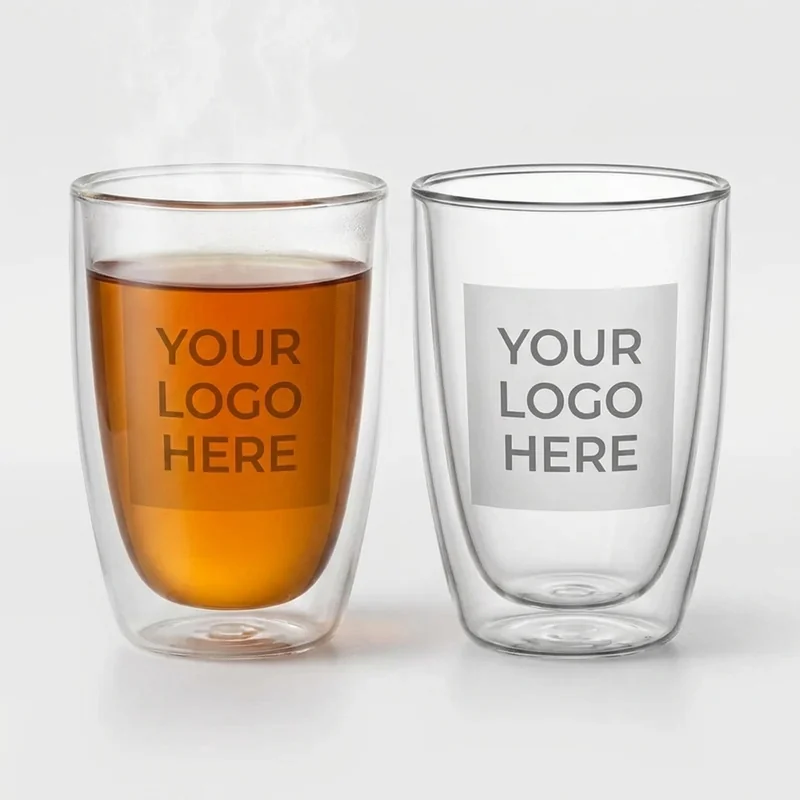Doppelwand-Glas Set von 2 3