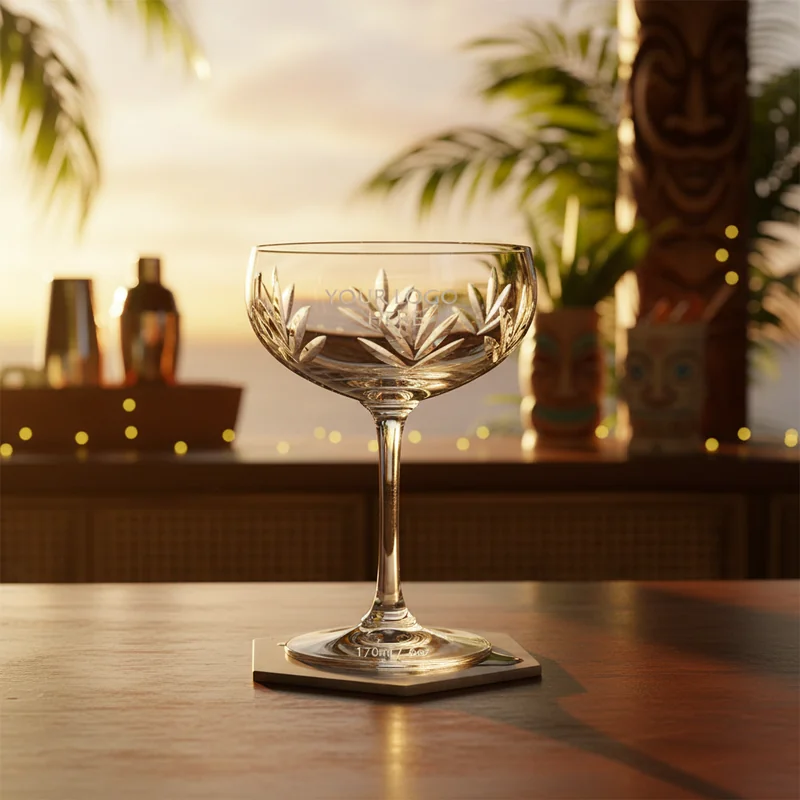 Kaiverrettu trooppinen cocktail-lasi 6oz 4