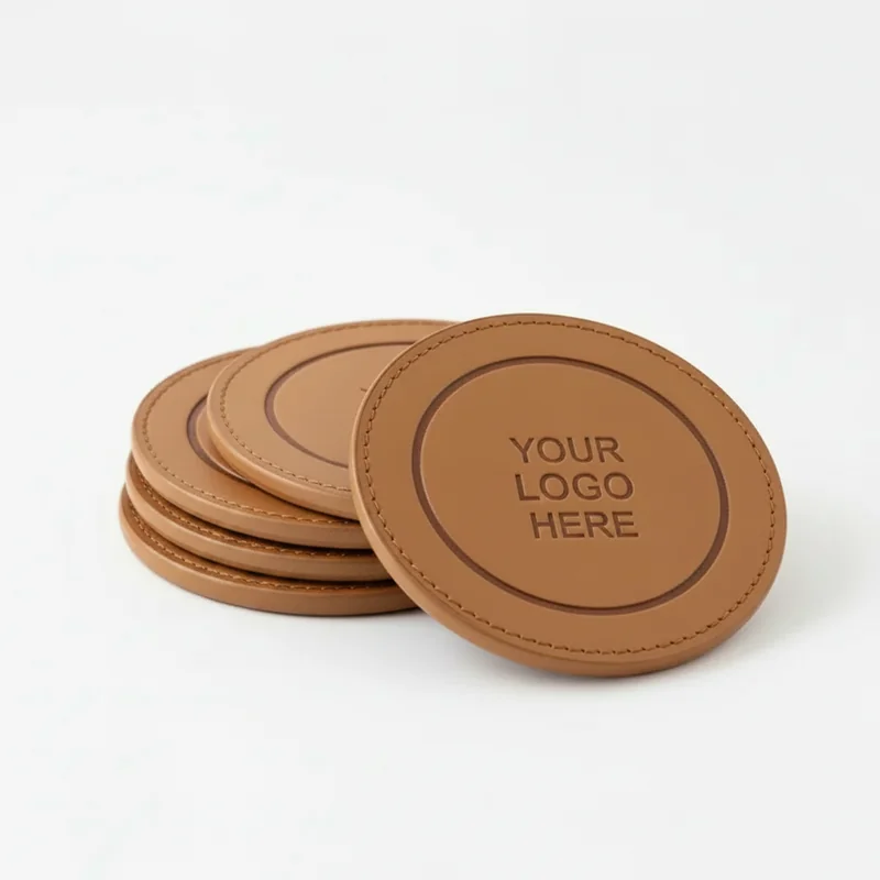 Glacier Camp 4-Pack Leather Coasters Elite 2