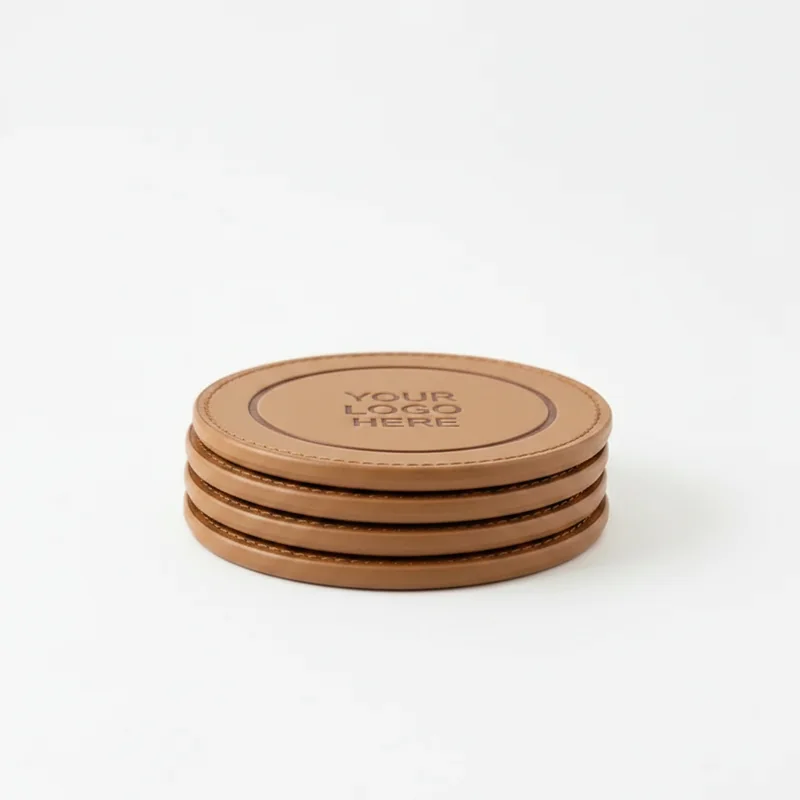 Glacier Camp 4-Pack Leather Coasters Elite 3