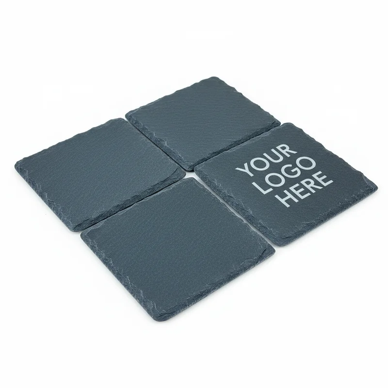 Glacier Frost 4-Pack Slate Coaster Set