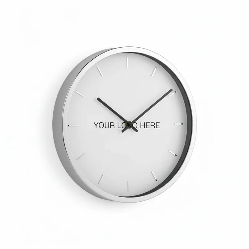 Glacier Frost Metallic Edge Slim Wall Clock 2