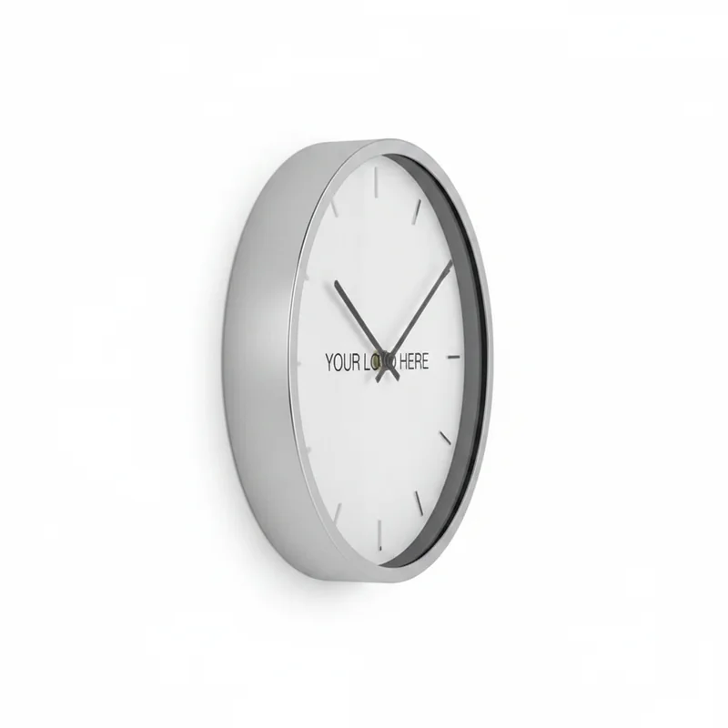 Glacier Frost Metallic Edge Slim Wall Clock 3