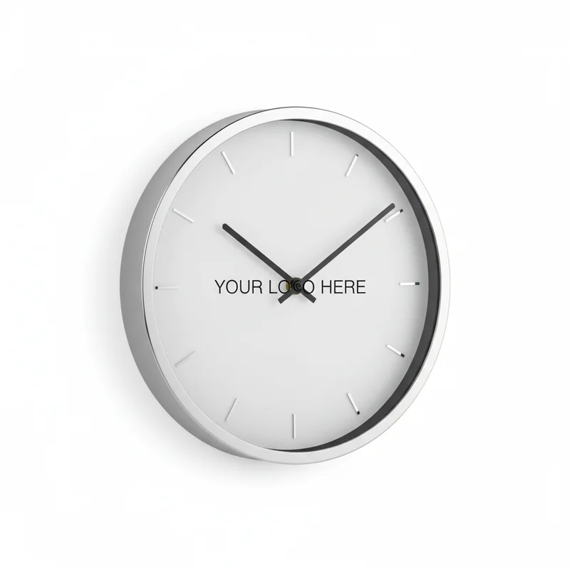 Glacier Frost Metallic Edge Slim Wall Clock