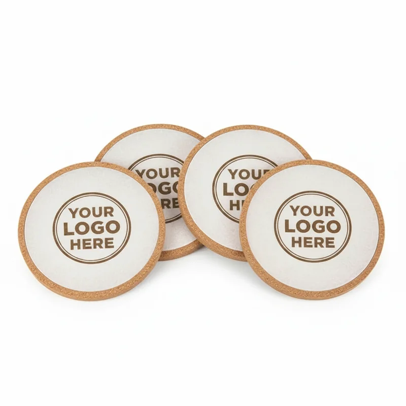 Glacier Frost Round Cork Coasters Pro 2