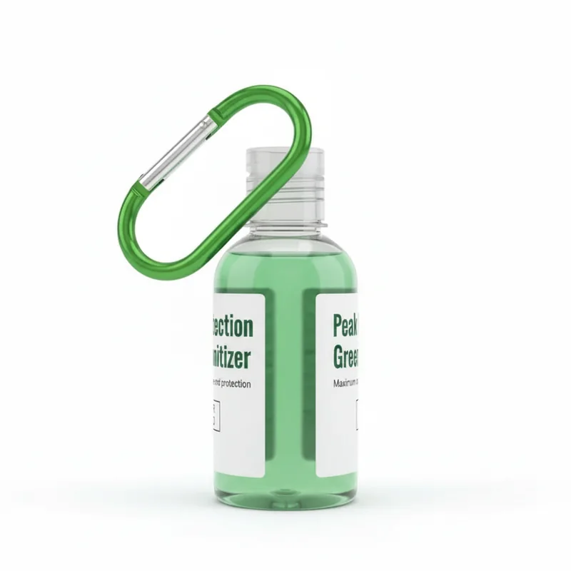 Peak Protection Green Sanitizer Carabiner 3