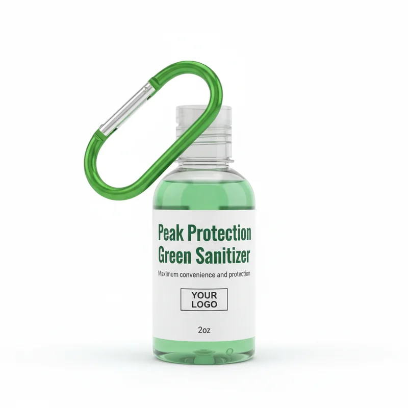 Peak Protection Green Sanitizer Carabiner