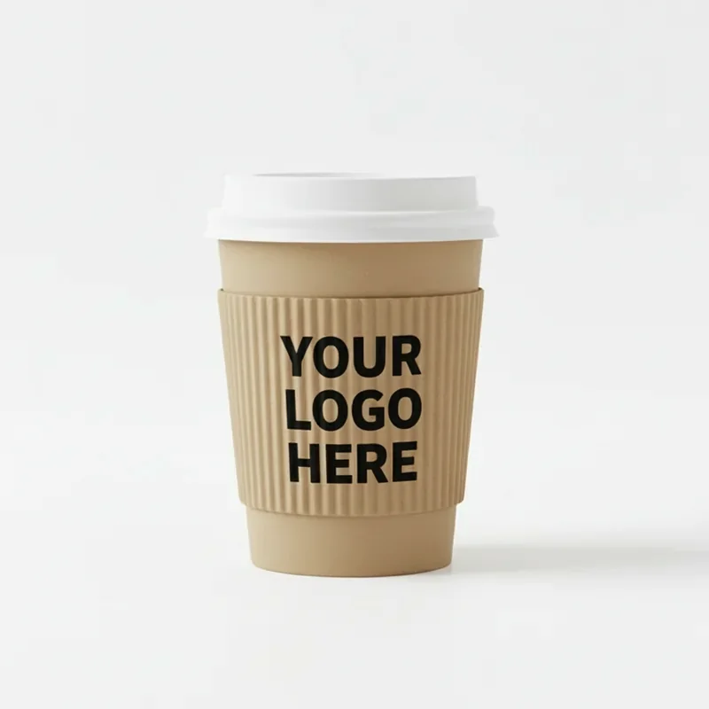 Takeaway Paper Cup 12oz Kraft Sleeve 2