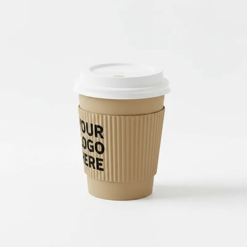 Takeaway Paper Cup 12oz Kraft Sleeve 4