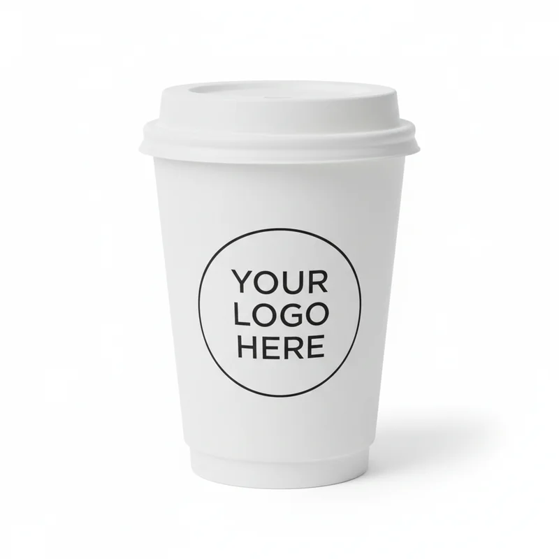 Takeaway-Pappbecher 16oz Weißer Deckel
